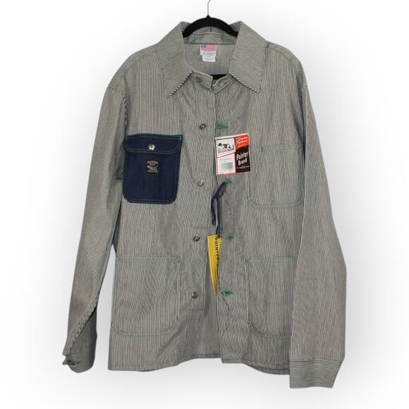 XL PointerBrand LCKing HickoryStripe ChoreCoat DoubleNeedle GreenStitch USA - Picture 10 of 16